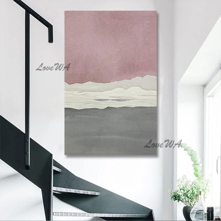 

Abstract Pink Design Oil Painting Unframed Wall Decoration Picture Textured Canvas Wall Art Modern New House Gift Showpieces