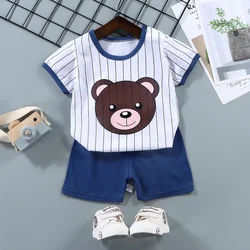 Set of 2 Kids' Summer Cotton T-Shirt and Shorts Outfits - 3T (Style 8)