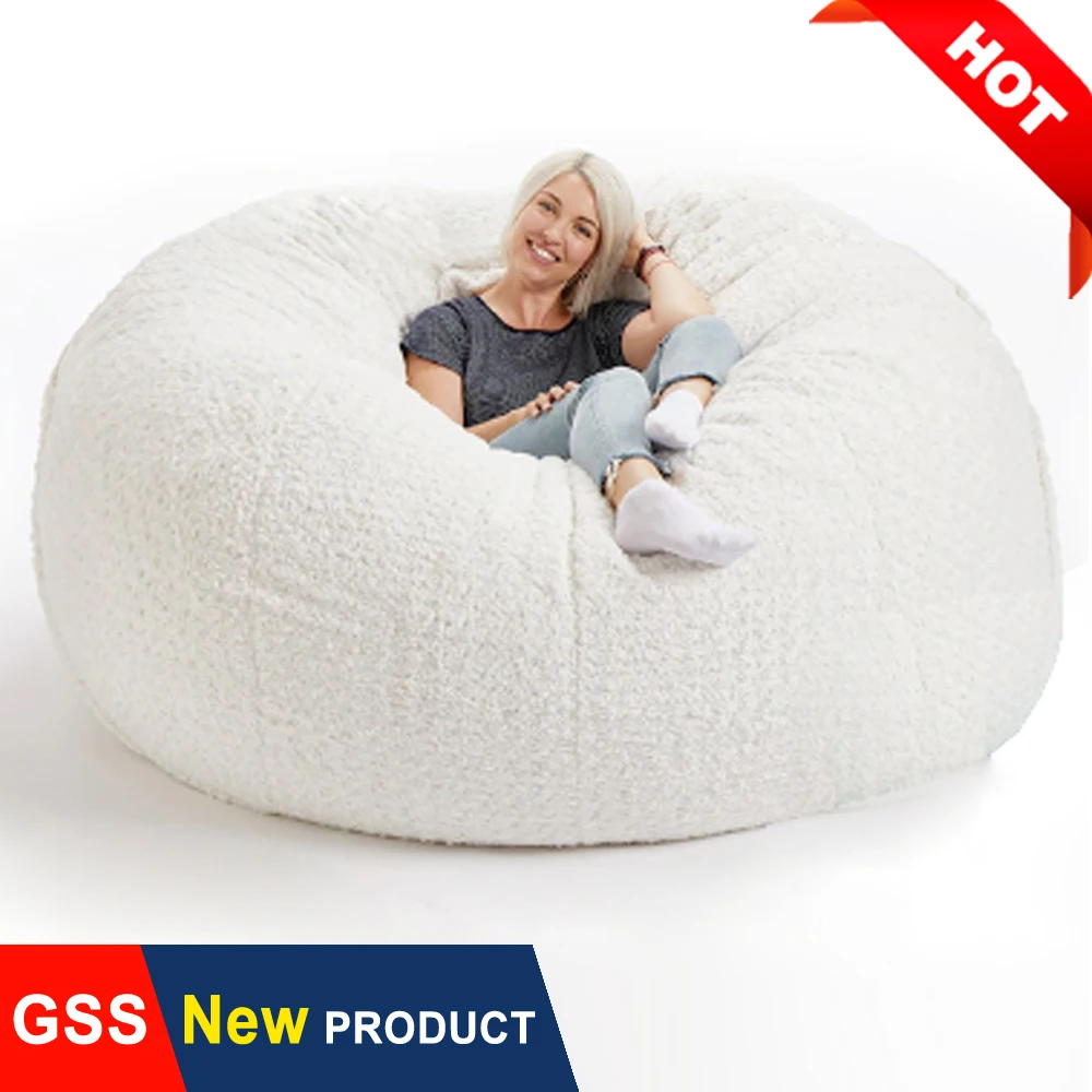 Big Bean Bag Sofa Puff No Filler Floor Seat Futon Lazy Sofa Bed Couch Tatami Comfy Lounge Chair Purple