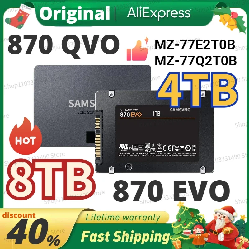 

Original 870 EVO/QVQ SSD 2TB 4TB 8TB Internal SSD HDD Hard Drive SATA3 2.5 Inch Laptop Desktop Computer MLC Disco Duro for PS5