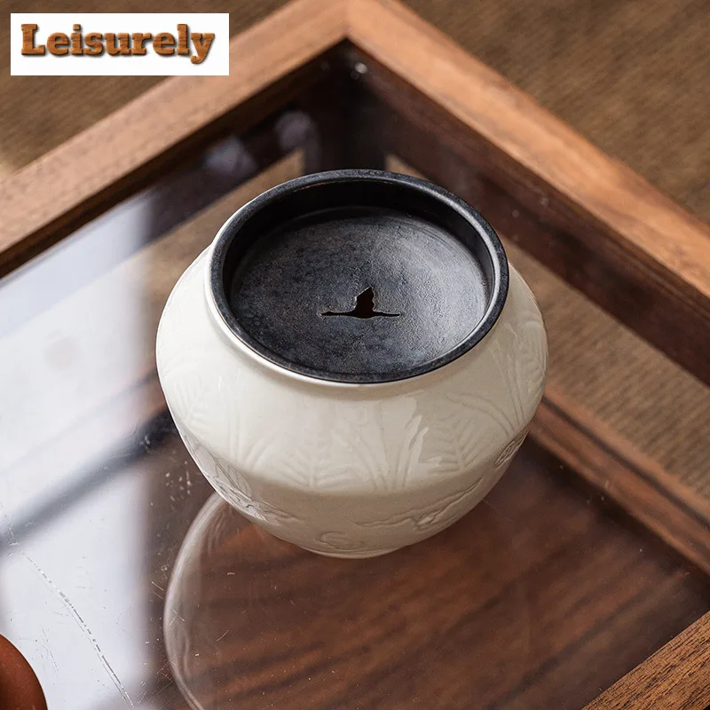 280ml Retro Grass Wood Ash Jianshui Washing Cup Bowl Water Washing Slag Tank Tea Residue Bucket Household Chaxi Teaware Craft