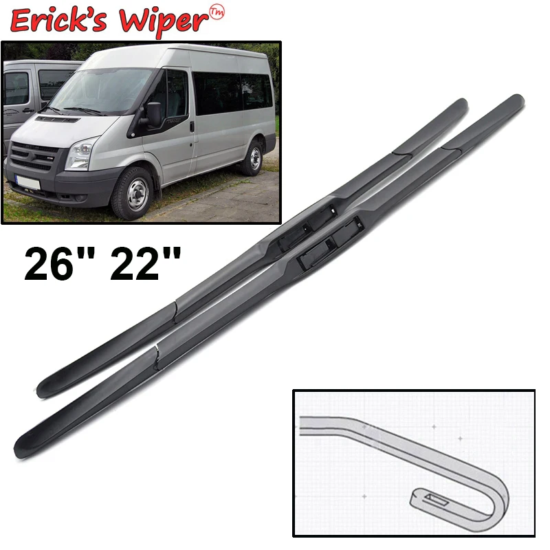 Erick's Wiper LHD Front Hybrid Wiper Blades For Ford Transit 2006 - 2013 Windshield Windscreen Window Rain Brushes 26