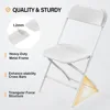 10 Pack White Plastic Folding Chair, Indoor Outdoor Portable Stackable Commercial Seat with Steel Frame 350lb. Capacity for Eve 4