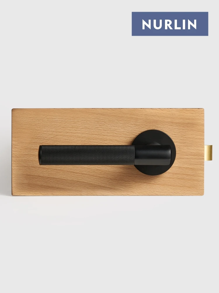 Nurlin Brass Knurled Cross Door Handle Passage Privacy Interior Mortise Lock Dummy Thumb Turn Door Lever Set Matt Antique Brass
