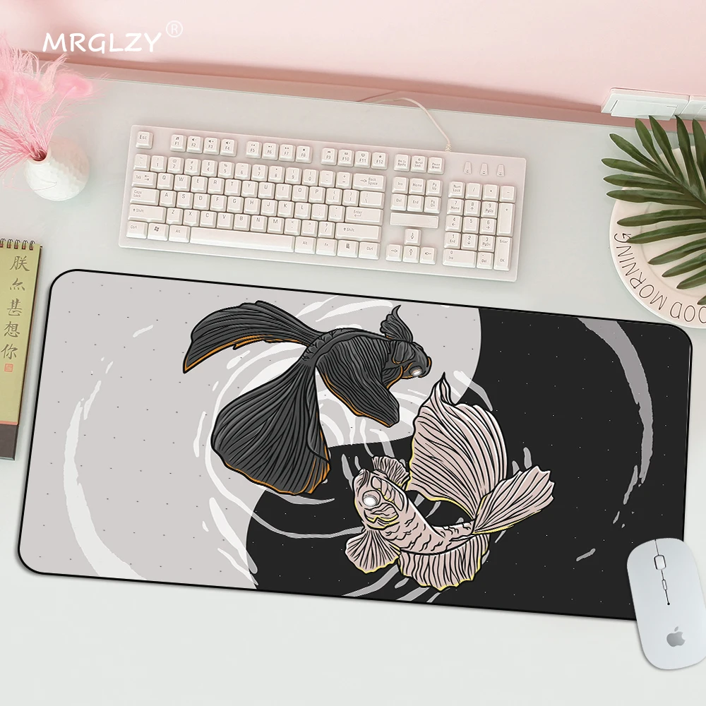 

MRGLZY Anime Mouse Pad Cute Goldfish Japanese Style Pc Gamer Gaming Accessories Carpet Computer Table Desk Pad Deskmat Xxl Rug