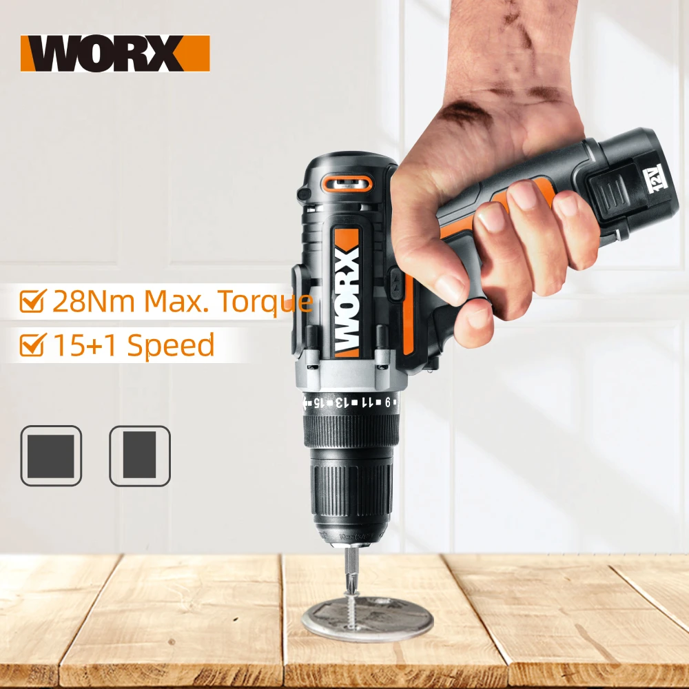 Worx-taladro de impacto inalámbrico, 2x20V, WX371.1, destornillador  eléctrico recargable + luz LED, herramientas eléctricas de mano para el  hogar - AliExpress