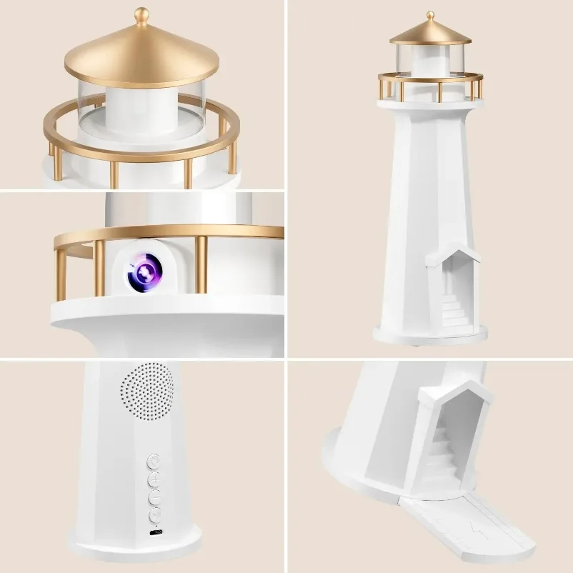 Lighthouse RGB LED Night Light Wireless Charger Bluetooth Speaker