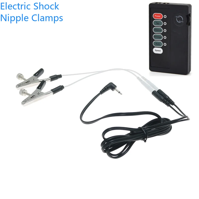 Electro Shock Full Body Massage Breast Clitoris Clip Therapy Stimulation Penis Nipple Clamps Accessories Sex Toys For Men Women