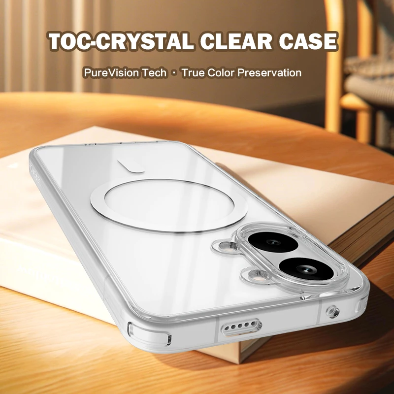 Magnetic Crystal Clear Anti-Scratch Ultra-Thin Case - PC+TPU Transparent Cover