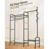 3-In-1 Clothes Racks For Hanging Clothes with Coat Rack,Portable Garment Racks with Lockable Wheels,Multi-Functional Closet Rack 6