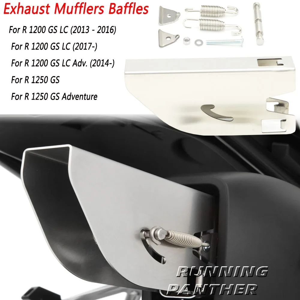 Motorcycle Exhaust Mufflers Baffles Deflector Stainless Steel For BMW R1200GS LC ADV 2014 Up