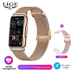Elegant Women's Smartwatch with Full Touch Display - Waterproof Fitness and Bluetooth Call Features (Gold mesh belt 1)