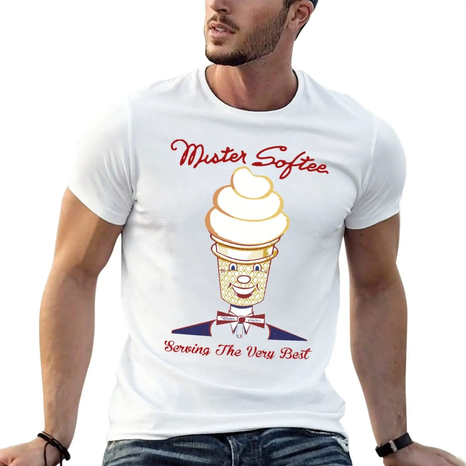 

Новинка, футболка Mr. Softee, забавная футболка, тяжелые футболки, спортивные футболки с принтом фруктов ткацкого станка, мужские футболки