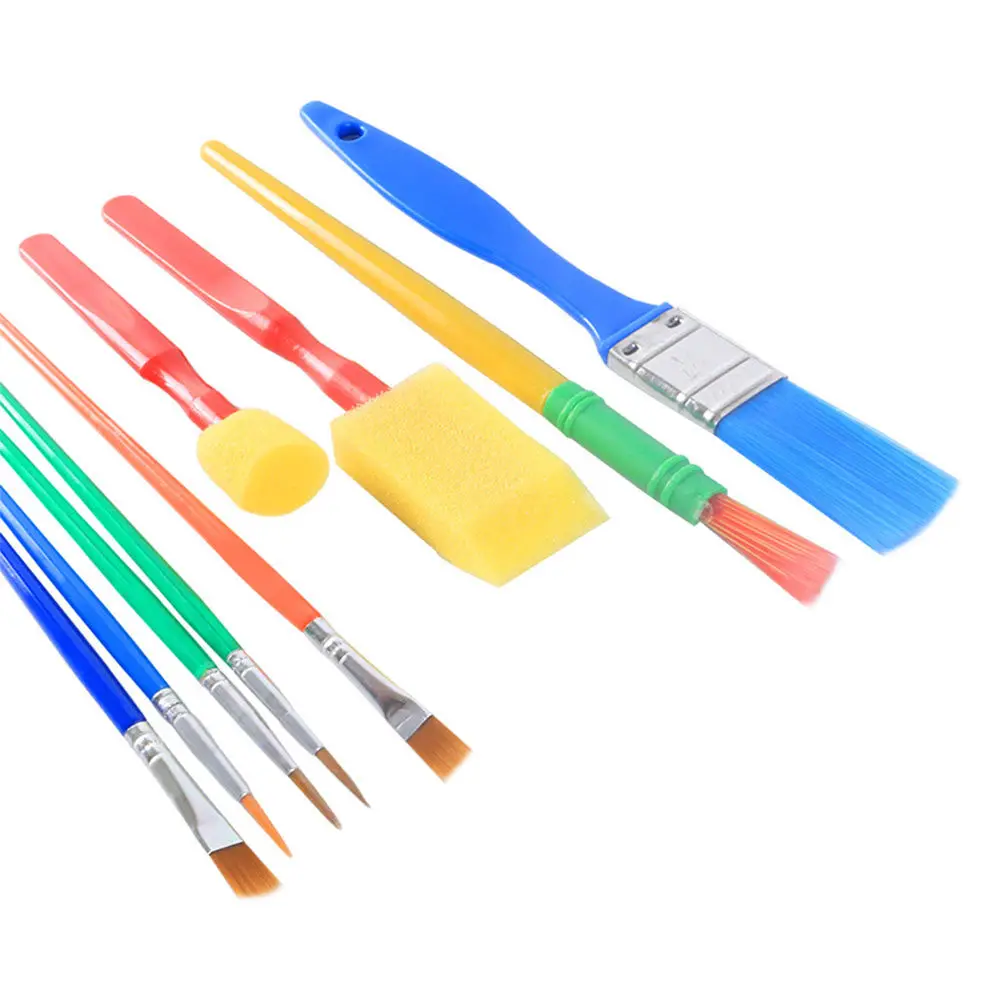 18Pcs 어린이를위한 페인팅 스폰지 브러쉬 세트 낙서 스탬프 아트 공예 키트 유치원 홈 DIY 가족 활동 상상력