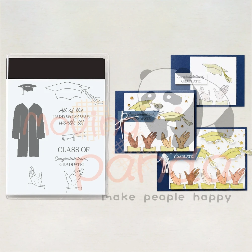 

MP882 Graduation Season Baccalaureate Gown Clear Stamp Cutting Dies DIY Scrapbooking Supplies Stamps Metal Dies For Cards Crafts