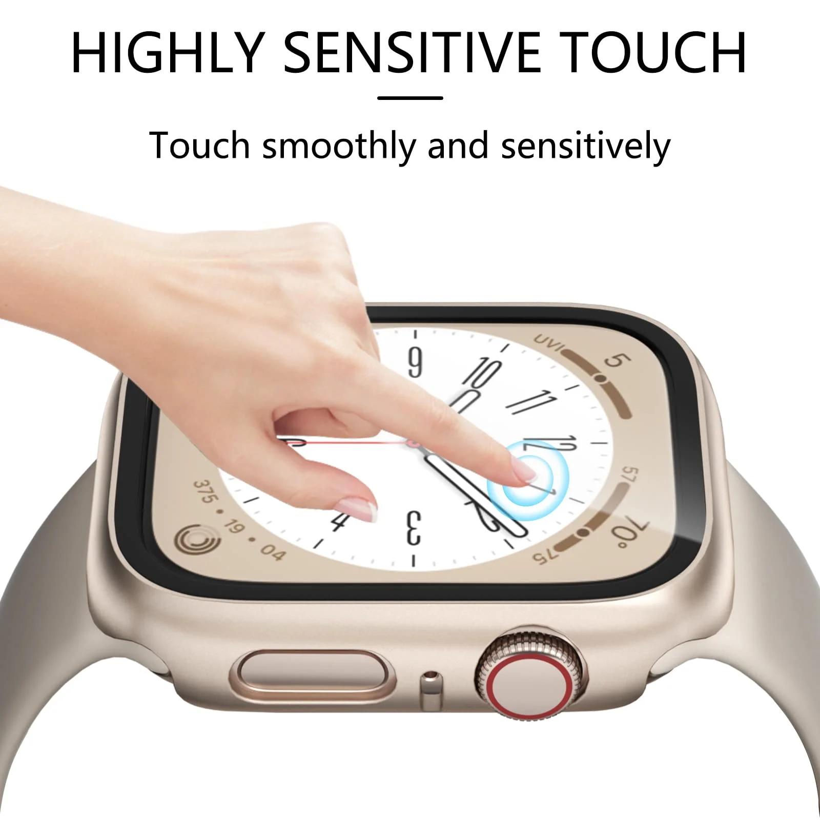 Durable Glass Case for Apple Watch - PC Screen Protector Cover and Accessories