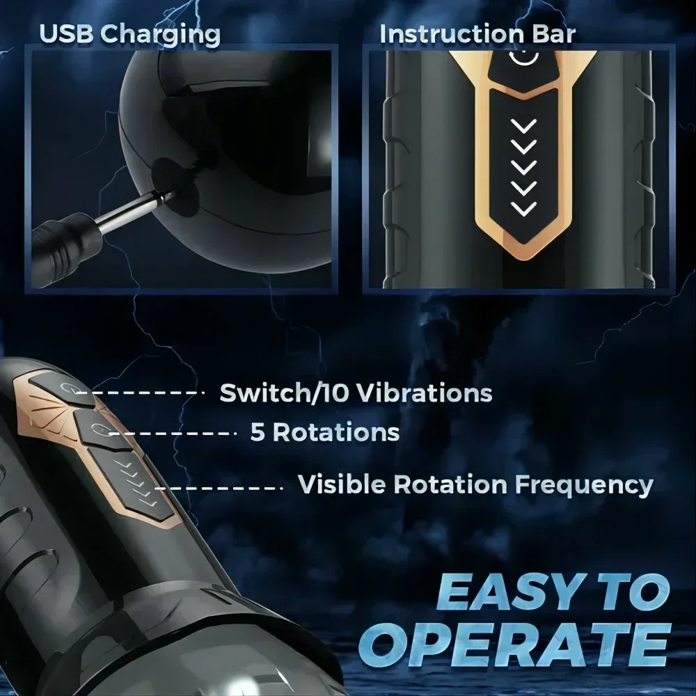 Masturbator 10 Vibration 5 Rotation Transparant Sleeve Oral Sex Delay Endurance Masturbation Cup Sex Toys 18