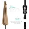 10ft Outdoor Steel Polyester Market Patio Umbrella w/Crank, Easy Push Button, Tilt, Table Compatible - Tan 6