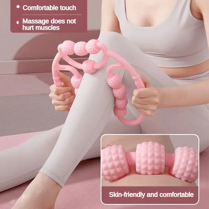 

Annular Leg Clamp Massager Relaxing Portable Plastic Leg Roller Roller Bar Yoga 12-wheel Meridian Massager Annular Leg Clamp