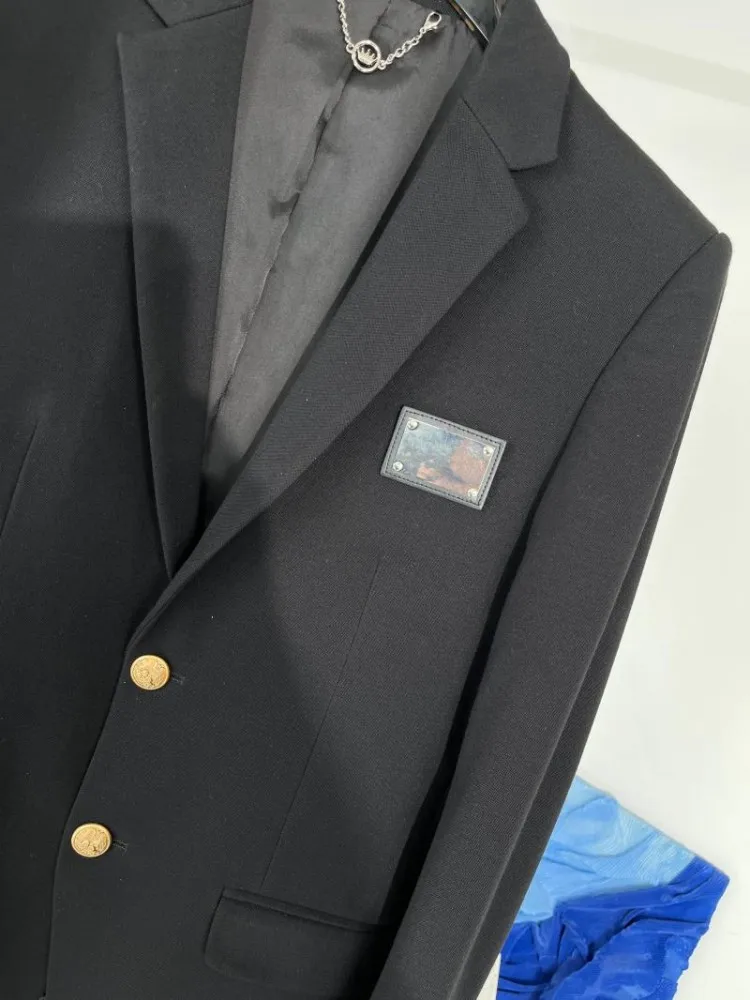 High Quality Mens Single Breasted Slim Fit Business Work Blazer Autumn Designer Suit Coat Party Black Dress Suit Blazer Jacket