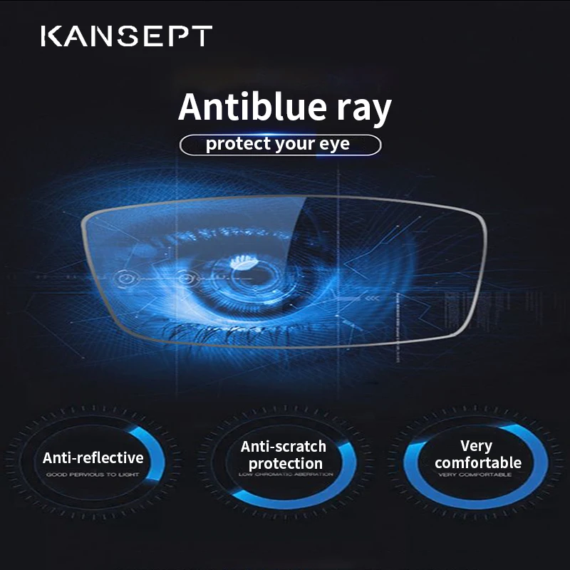 Prescription Glasses Lenses KANSEPT 1.56 1.61 1.67 Anti-reflect Anti-glare Driving Anti UV Strong Light Anti-blue light Myopia