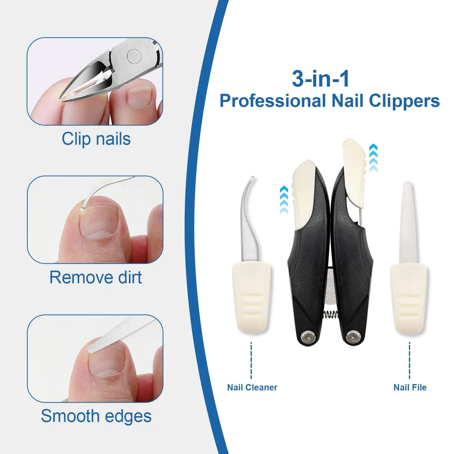 1Piece Multifunctional Folding Stainless Steel Nail Clippers Eagle Nose Pliers Dead Skin Pliers Nail clippers Pedicure Clip