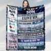 1pc Letter Flannel Blanket, To My Son From Mom Throw Blanket, Warm Cozy Soft Blanket For Couch Bed Sofa Office Camping 5