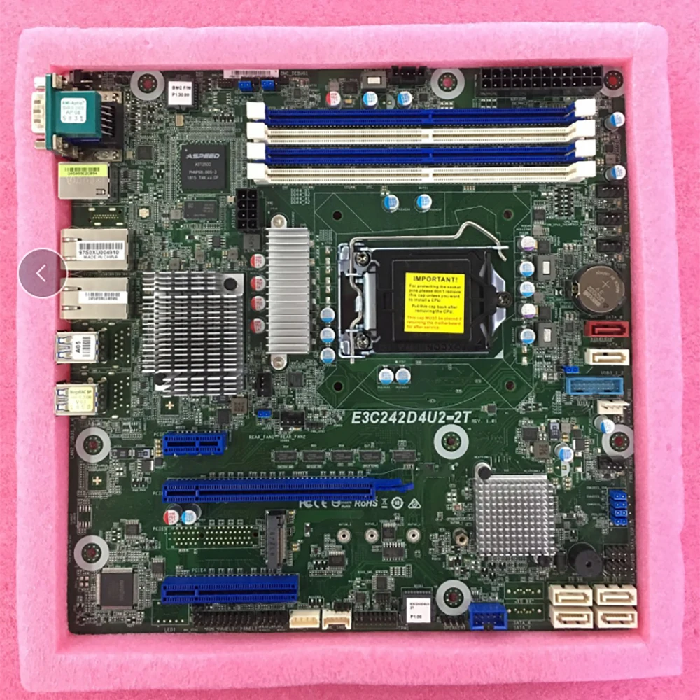 E3C242D4U2-2T Server Motherboard For ASRock Rack C242 LGA1151 DDR4 Support XeonE2100/E2200 High Quality 5 E3C242D4U2-2T Server Motherboard For ASRock Rack C242 LGA1151 DDR4 Support XeonE2100/E2200 High Quality - Image 3