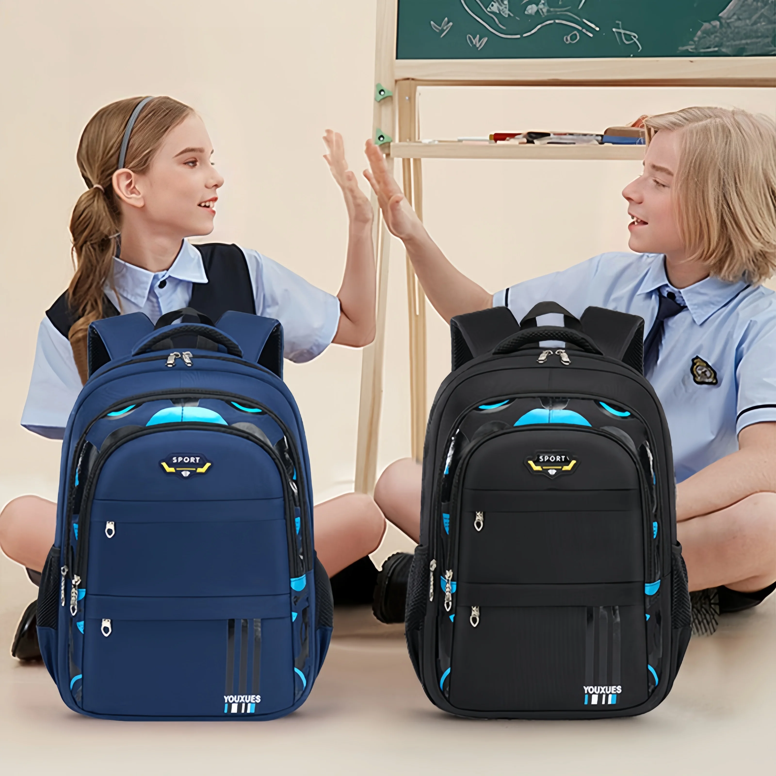 Children's Waterproof Schoolbag. Large Capacity, Good Feel, and Waterproof Function. Suitable for Teenage Boys/Girls. Breathable - 2