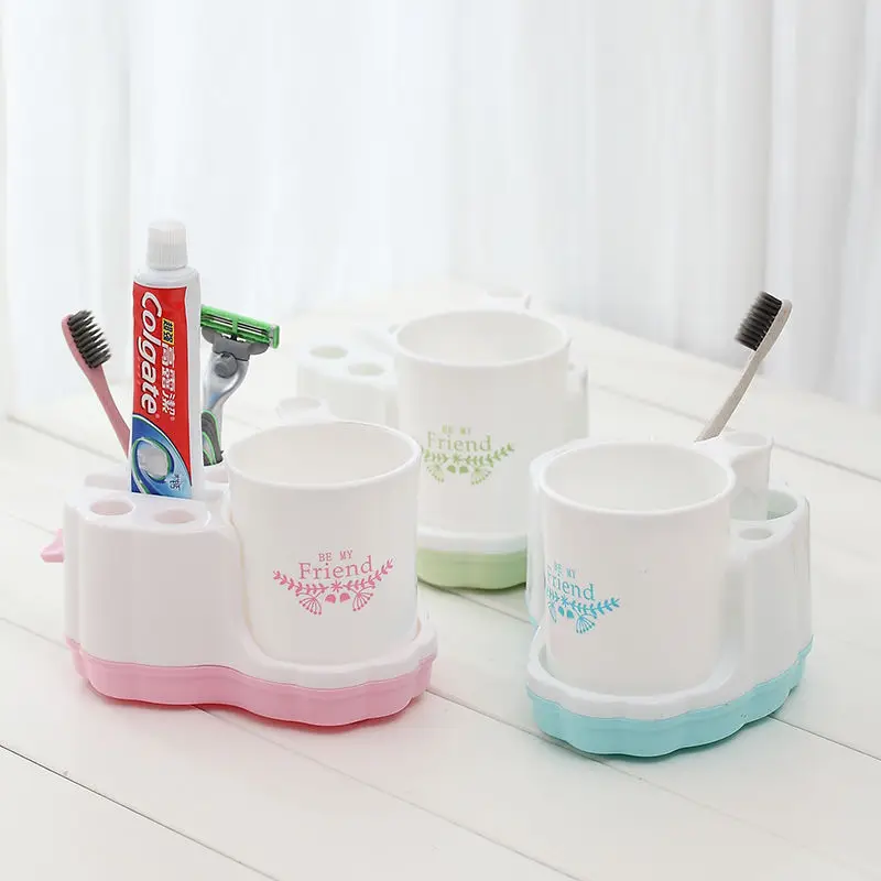 Mouthwash Cup Holder Toothbrush Rack Toothpaste Storage Shelf Razor Facial Cleanser Toiletries Organizer Bathroom Desktop Decors