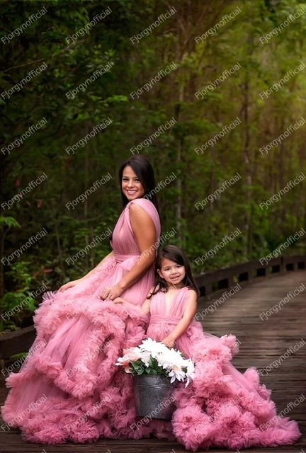 Mom Daughter Matching Outfits Dress Wedding  Mom Daughter Matching Outfits  Photo - Evening Dresses - Aliexpress