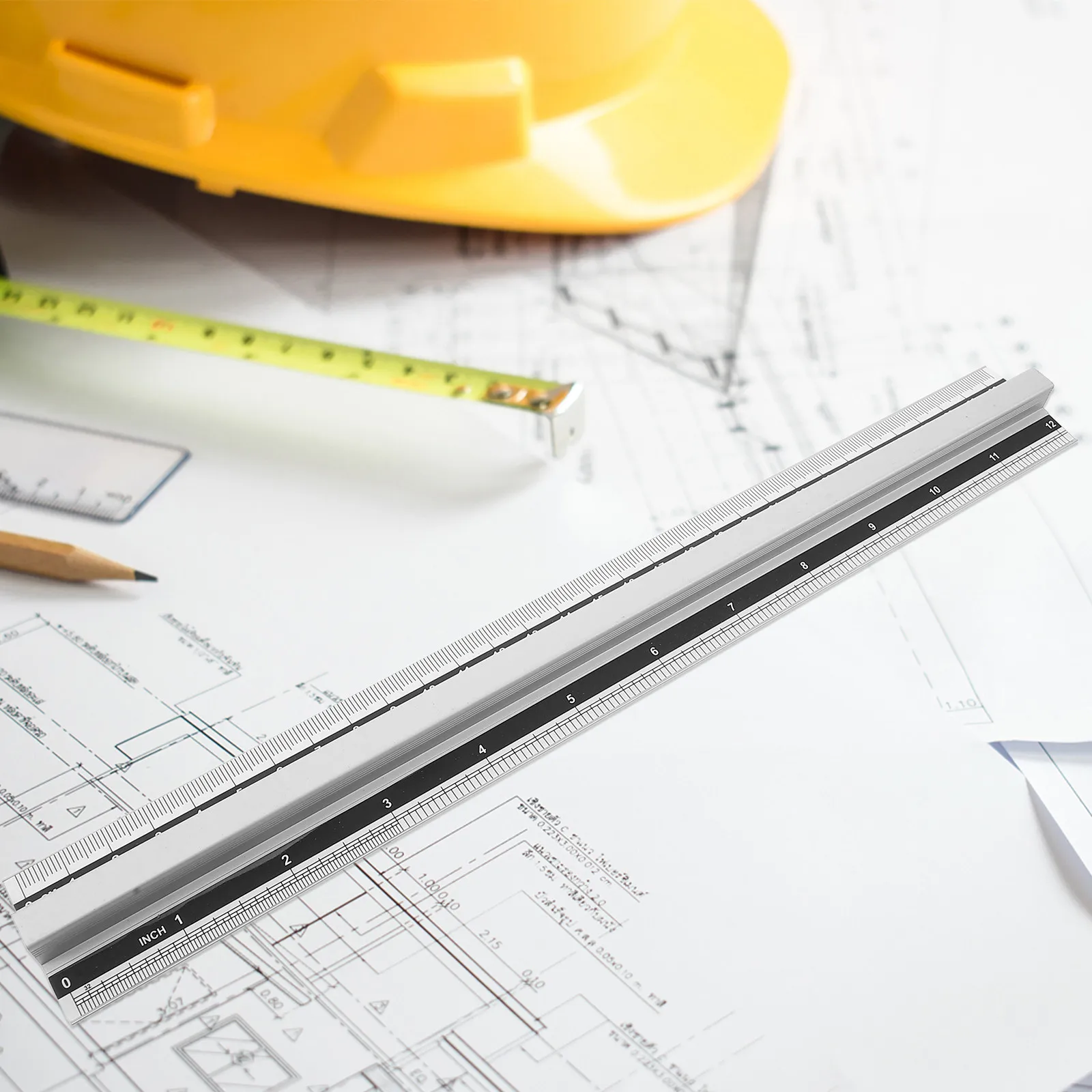 손잡이가 있는 휴대용 알루미늄 자 세트, 학생들을 위한 다용도 측정 도구, 수학 프로젝트, 사무실, 학교, 도면용
