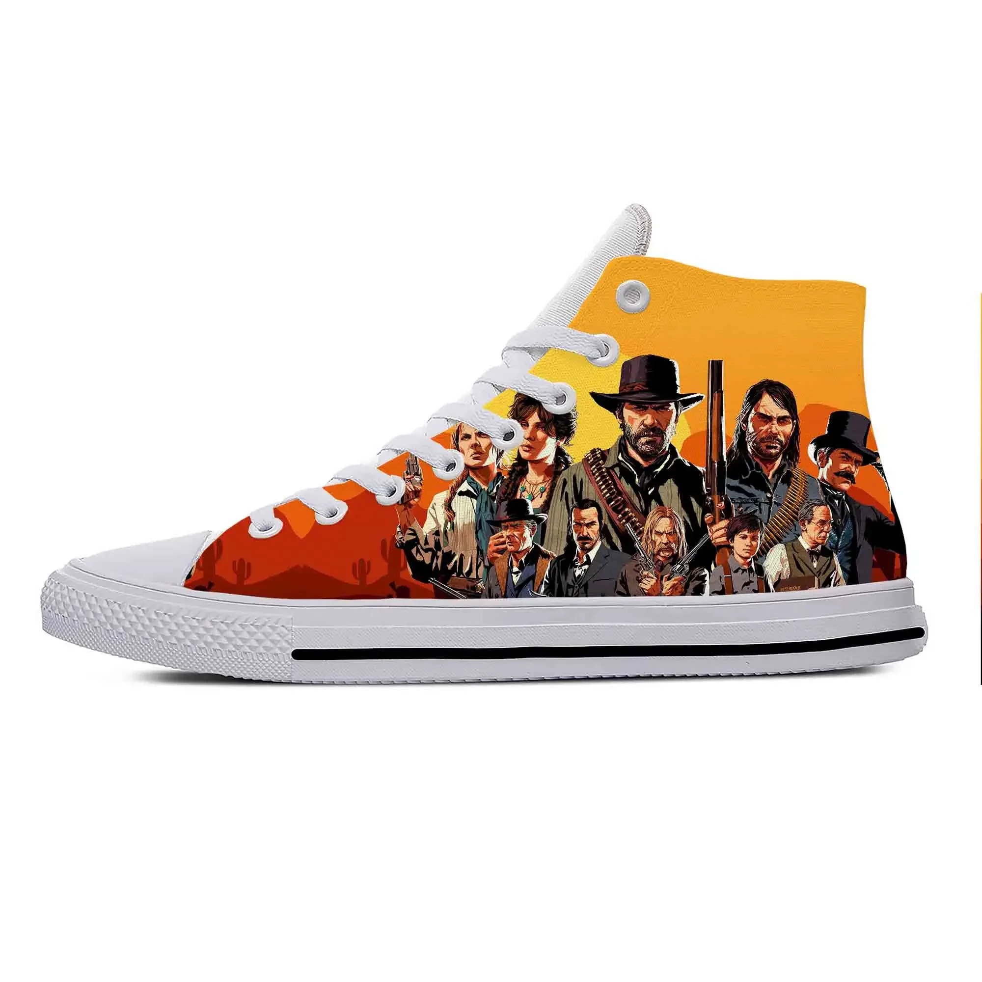 Hot Cool Red Dead Redemption RDR2 Anime Cartoon Game Funny Casual Cloth Shoes High Top Men Women Sneakers Classic Board Shoes