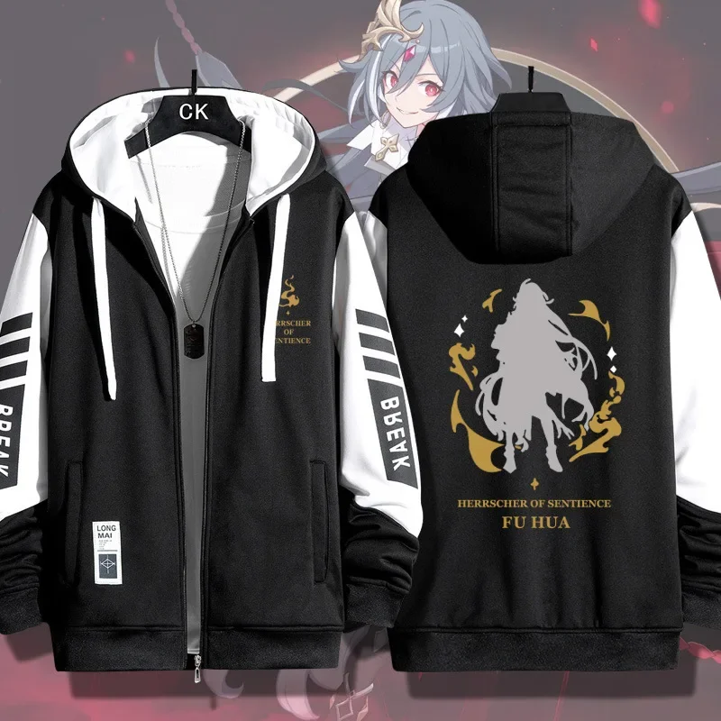 

Animation Game Honkai Impact 3 Herrscher of Sentence Casual Regular Spring and Autumn Cardigan Zip Hooded Jacket Coat