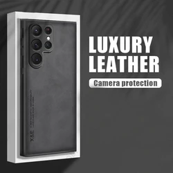 Luxurious Sheepskin Magnetic Leather Phone Case Cover for S23 (Black)