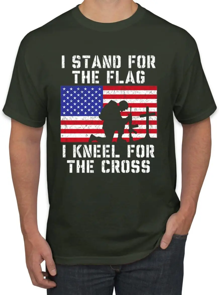 

Футболки I Stand for The Flag унисекс для мужчин и женщин, короткие летние футболки, повседневная хлопковая одежда, новое поступление
