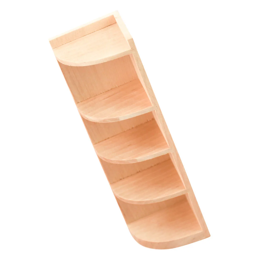 Accessories Bookshelf Mini Corner Cabinet Display Toys Wooden Dolly House Accessory Small