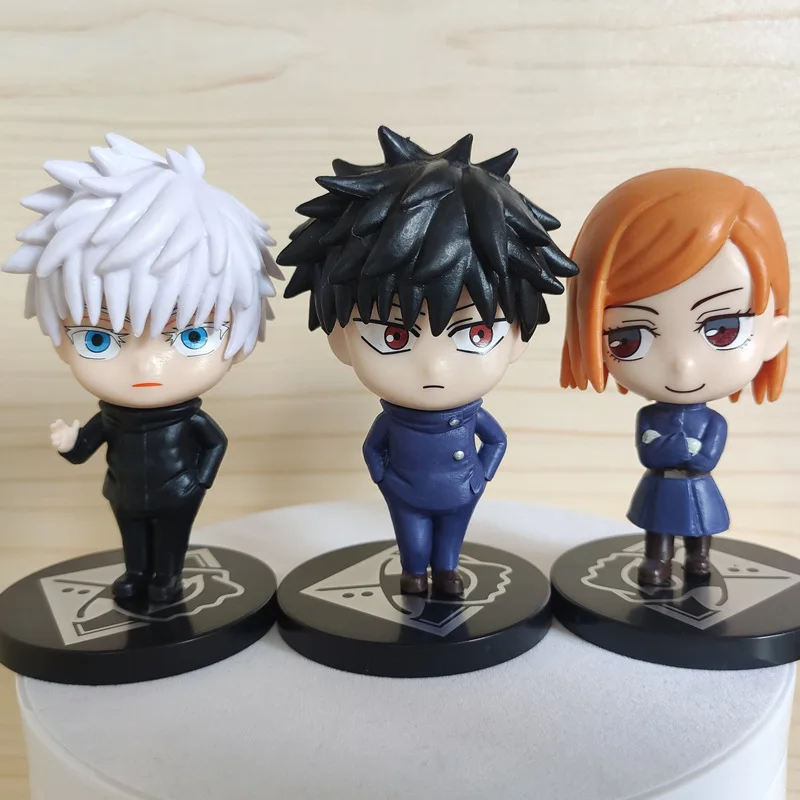 4Pcs/Set 6-9 Anime Jujutsu Kaisen Figura Itadori Yuji Gojo Satoru Kugisaki  Nobara Q Versão PVC Figuras De Ação Modelo Doll Toys Kids Gifts