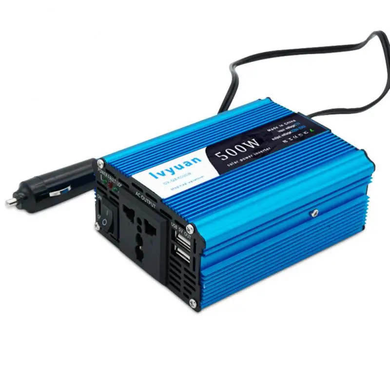 

Преобразователь напряжения 12 В в 220 В совместимый долговечный эффективный интеллектуальные автомобильные аксессуары модифицированный автомобильный синусоидальный инвертор 500 Вт