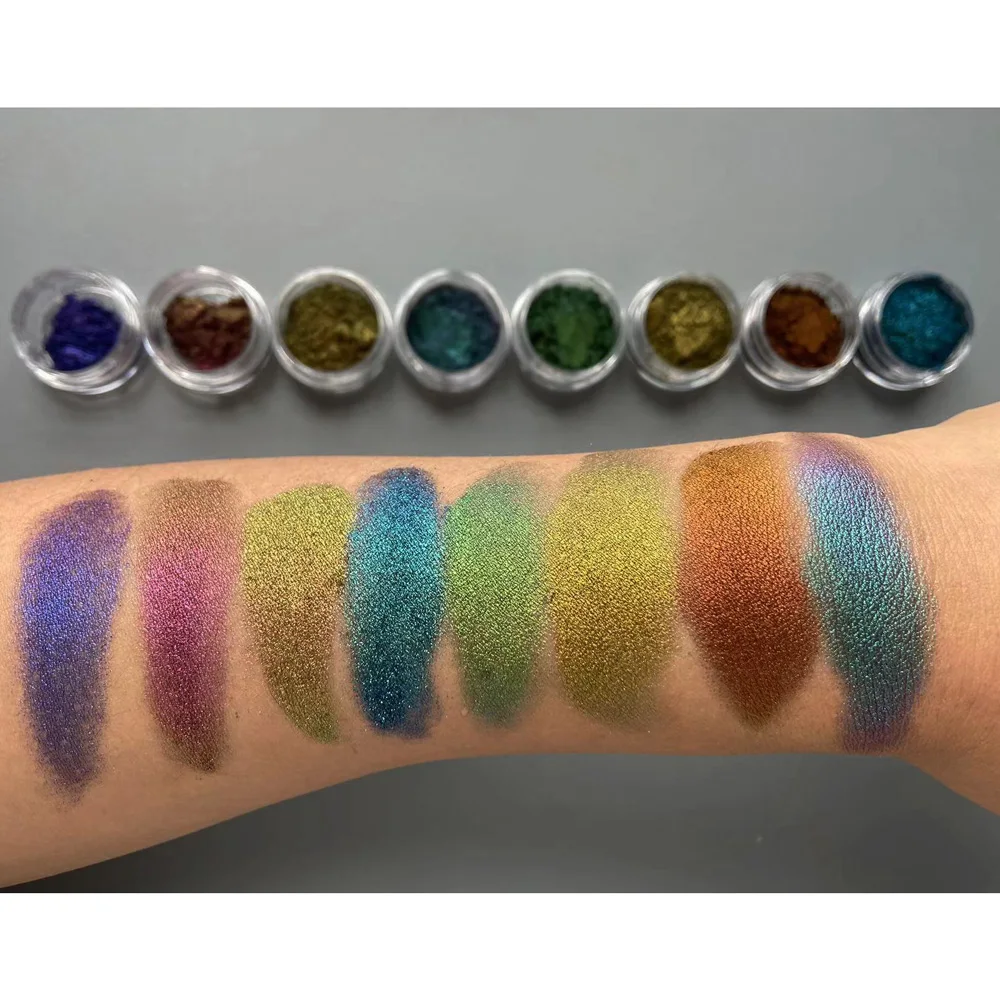 30um 8Colors Chemeleon Color Shift Powder Pigment Safe for Nail Art Body Eyes Epoxy Resin Arts Crafts Jewelry Tumbler Painting