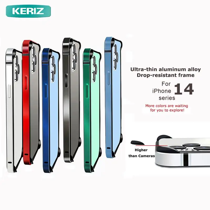 thumbnail image 2 of IPhone 15 Plus Bumper Case: Minimalist Titanium Metal Frame With Camer 2 of 9