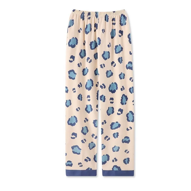 2024 New Fahion Girls Leopard Print Cotton Pajamas Set Women's Spring Autumn Long Sleeve Pijamas Student Dorm Loungewear Outfit