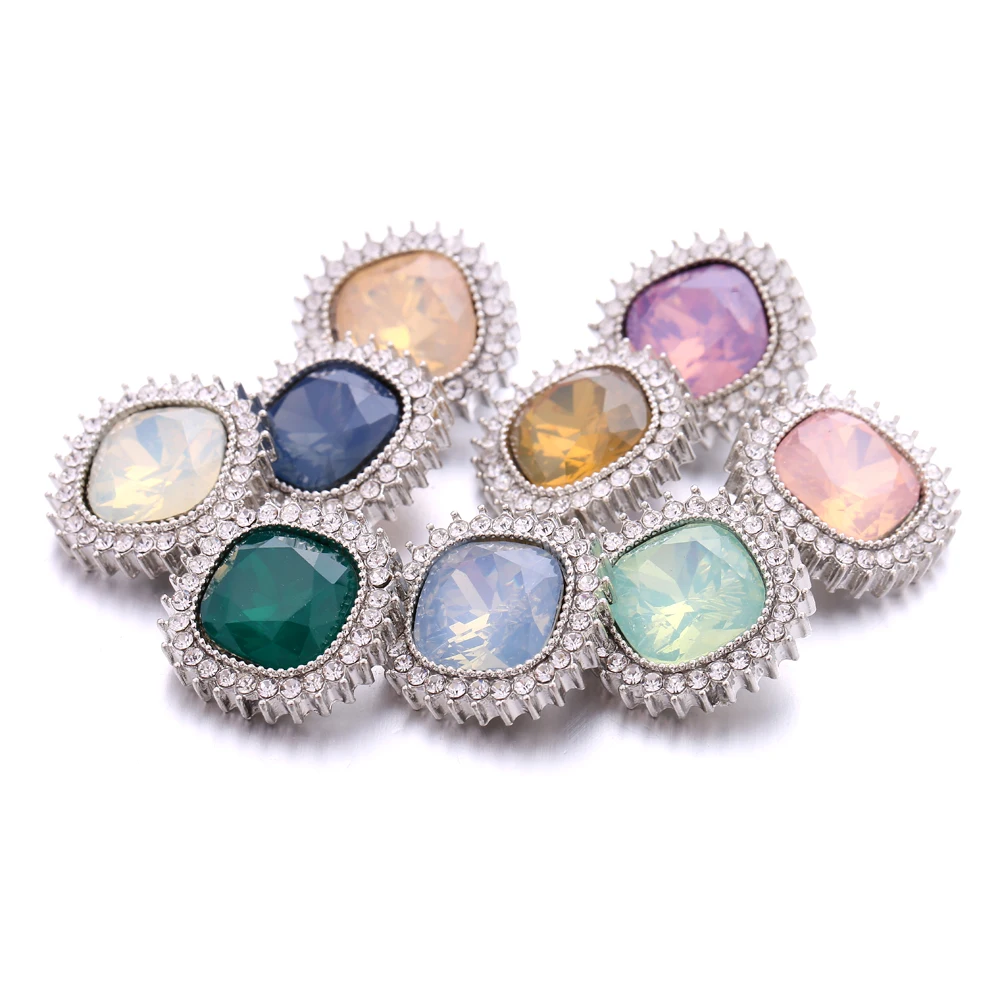 

20pcs Snaps Jewelry Colorful Crystal Rhinestone 20mm 18mm Metal Snap Buttons Fit Snap Jewelry Bracelets