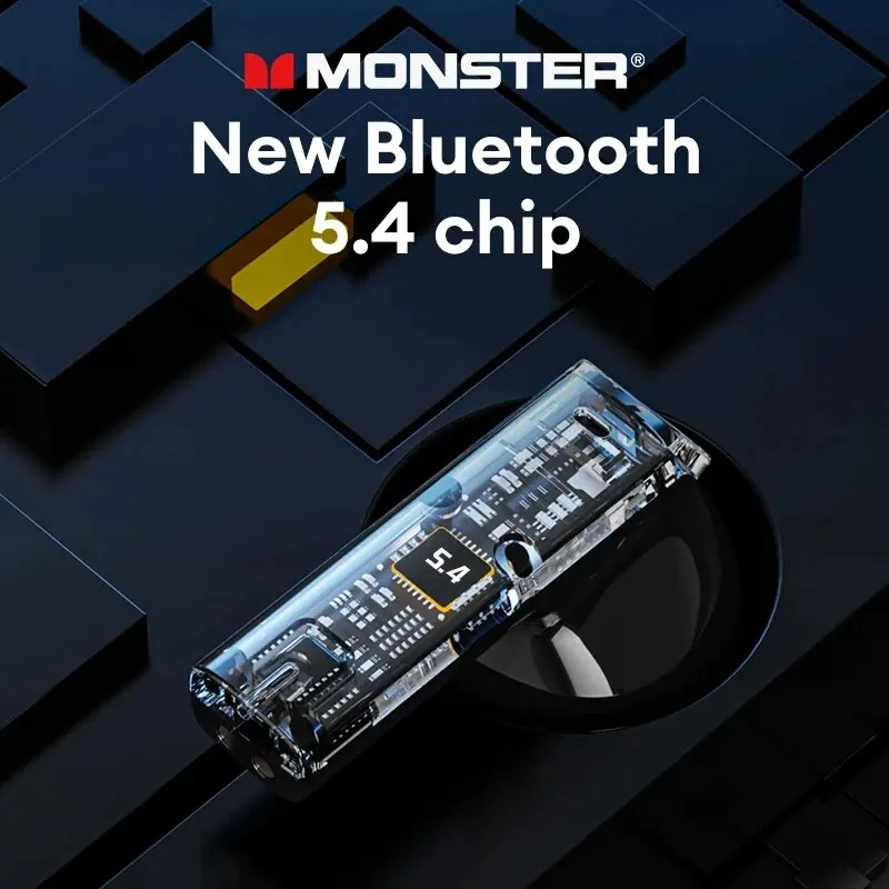 Monster XKT23 무선 블루투스 5.4 헤드폰, 로봇 디자인, TWS HD 음성 이어폰, HIFI 스테레오 헤드셋, 듀얼 씬 모드 이어버드