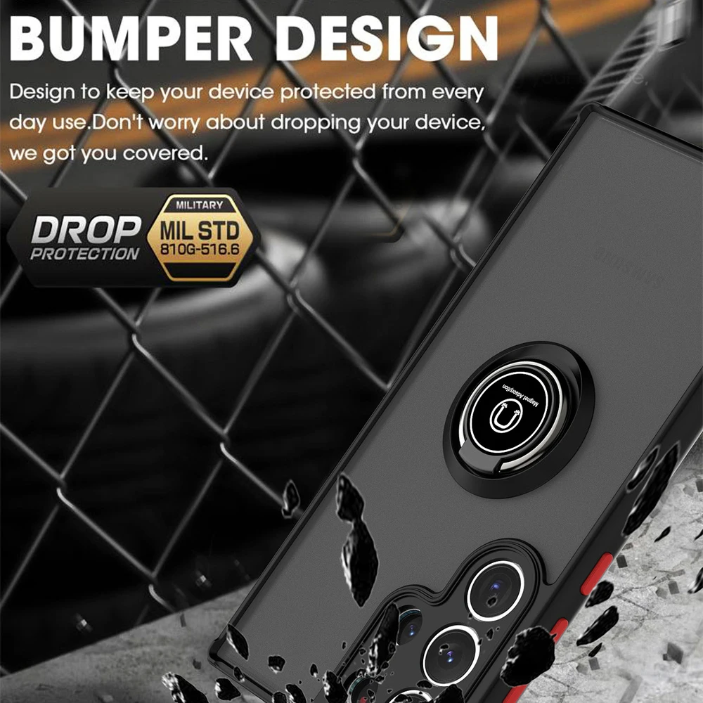 Luxury Matte Armour Magnetic Stand Phone Case