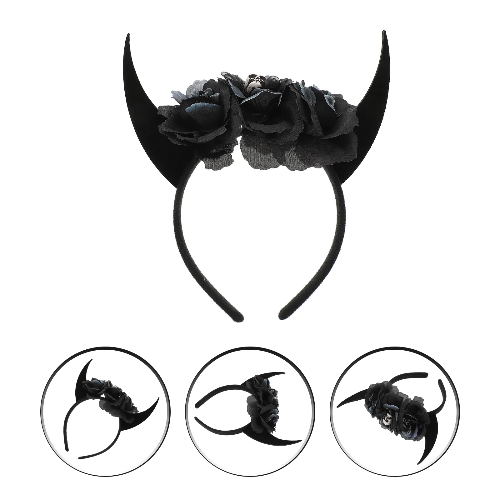 

Horn Headband Halloween Headdress Decor Hair Decorating Prop Accessory Dreses Cosplay Hoops Trumpet