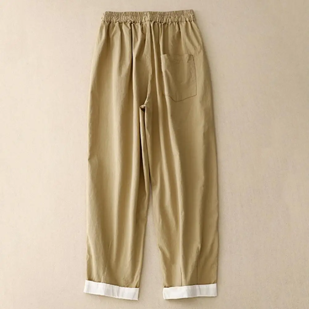 

Женские брюки с широкими штанинами, стильные женские брюки в стиле ретро с широкими штанинами и поясом-кулиской с карманами для повседневной летней пляжной одежды