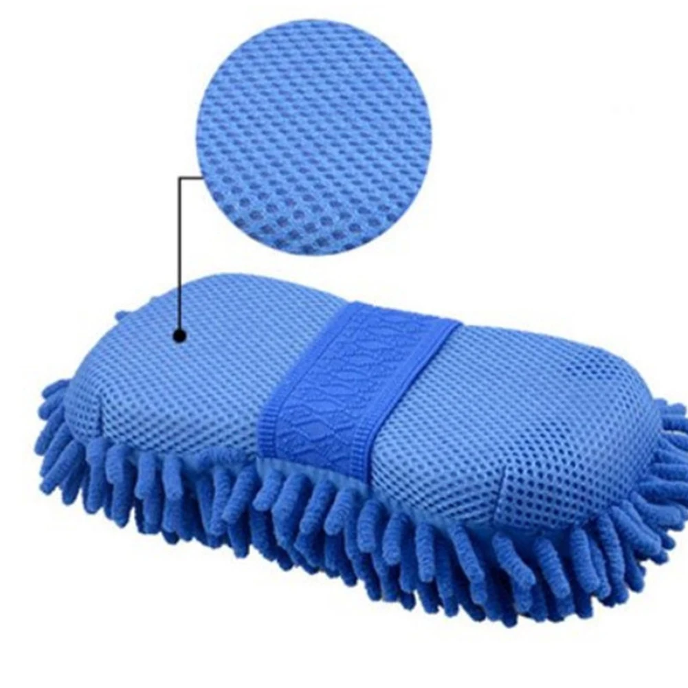 Dropship 1pc Car Wash Mitt Chenille Microfiber Wash Sponge Scratch