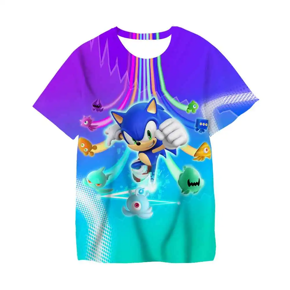 thumbnail image 1 of Camiseta de dibujos animados de Sonic de Japón, camiseta para niños, camiseta de verano de Dragon Ball Sonic, linda camiseta de dibujos animados para niños, camiseta de manga corta, 1 of 5