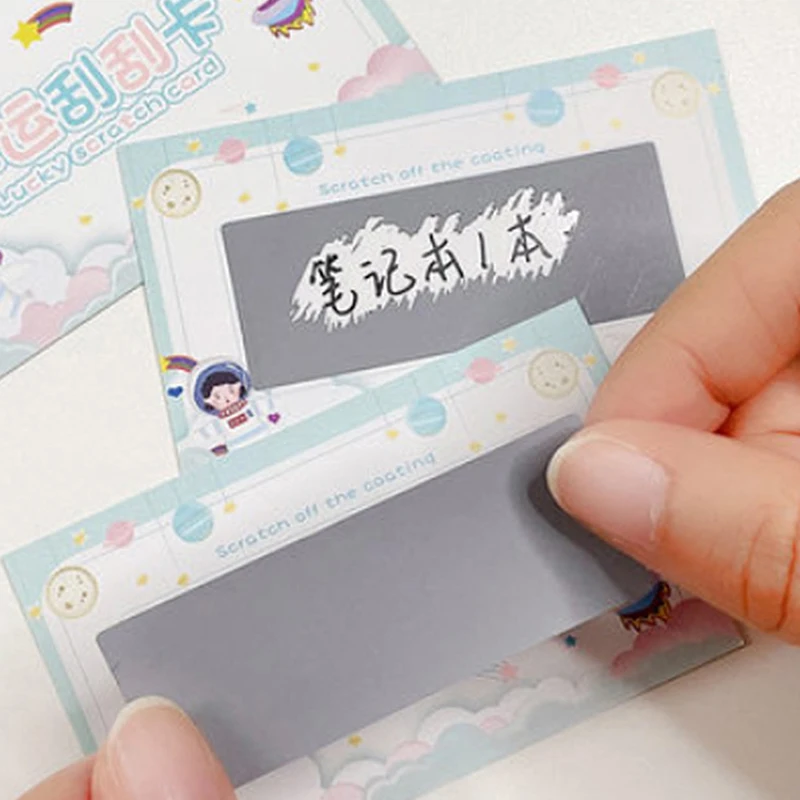 

50pcs Children Rectangle Reward Scratch Card Film Coated Stickers Scratch Off DIY Labels Redemption Vouchers